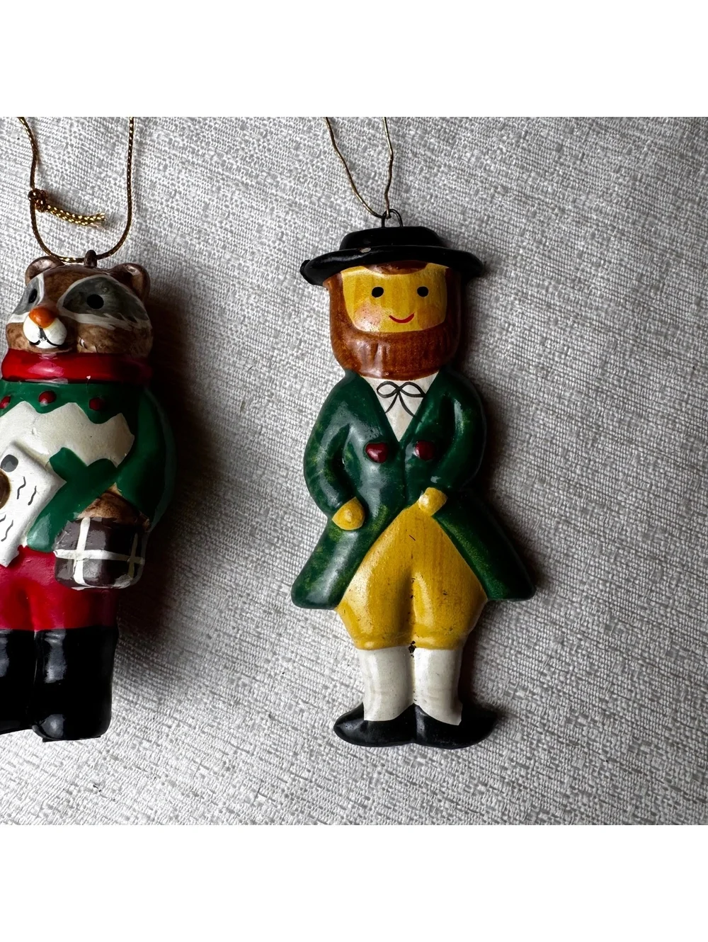Vintage Christmas Ornament Lot of 4 Figural Holiday Decorations Taiwan Korea